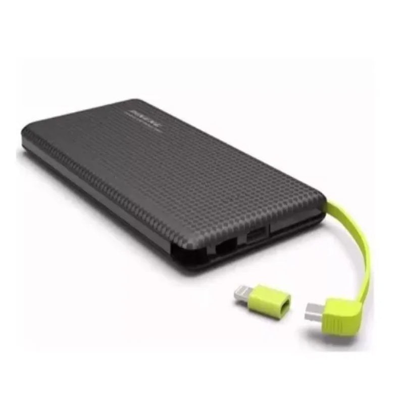 Carregador Portátil 10000 Mah 951 Power Bank branco  e preto